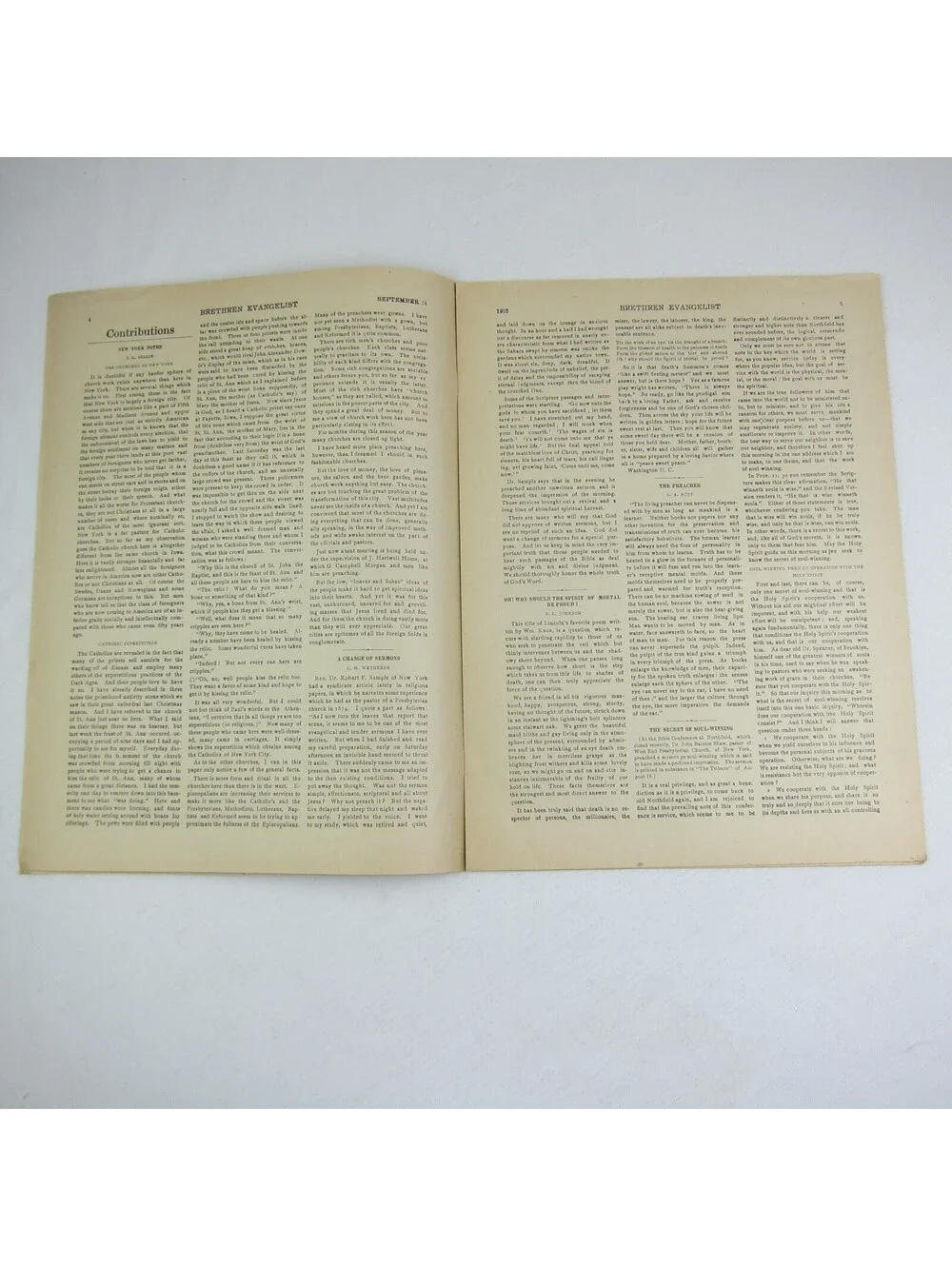 Brethren Evangelist Christian Newspaper Ashland Ohio Antique September 24th 1902
